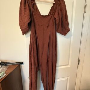Free People Chocolate Brown Jumpsuit